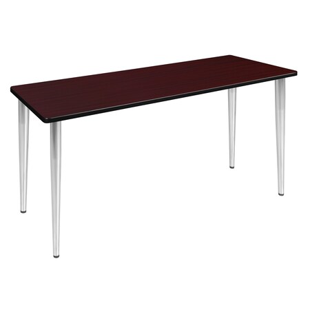 Kahlo 60 X 24 In. Training Seminar Table- Mahogany Top, Chrome Tapered Legs